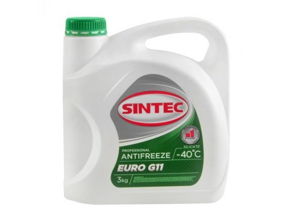 Жидкость охлаждающая SINTEC EURO G11, зеленый, 3кг